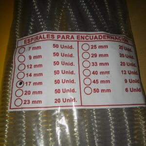 ESPIRALES DE PVC DE 17 MM.